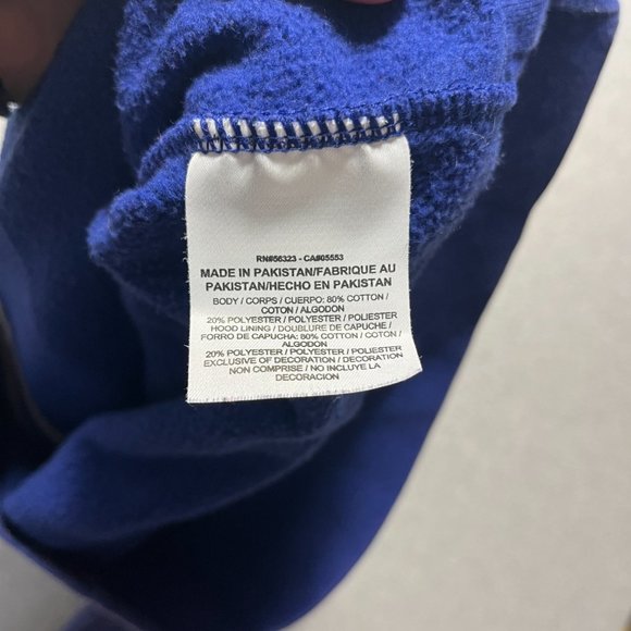 Nike Hoodie Mens Large Blue Full Zip Pocket Cotton Blend Logo Solid Long Sleeve - Picture 8 of 9